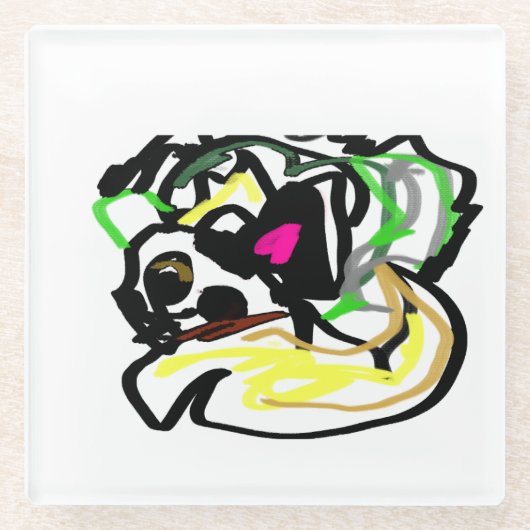 Chihuahua home ガラスコースター (正面)