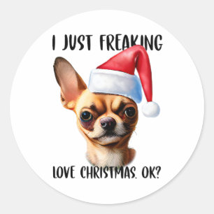 Chihuahua I単にフレックラブクリスマスクリスマスOKクリスマス ラウンドシール