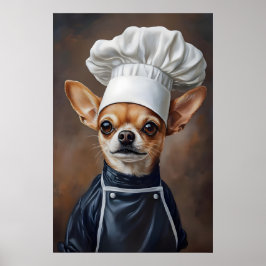 Chihuahua In Chefs Hat Poster, Pet Poster ポスター