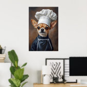 Chihuahua In Chefs Hat Poster, Pet Poster ポスター (ホームオフィス)