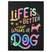 Chihuahua Life is better with my Dog クリップボード (裏面)