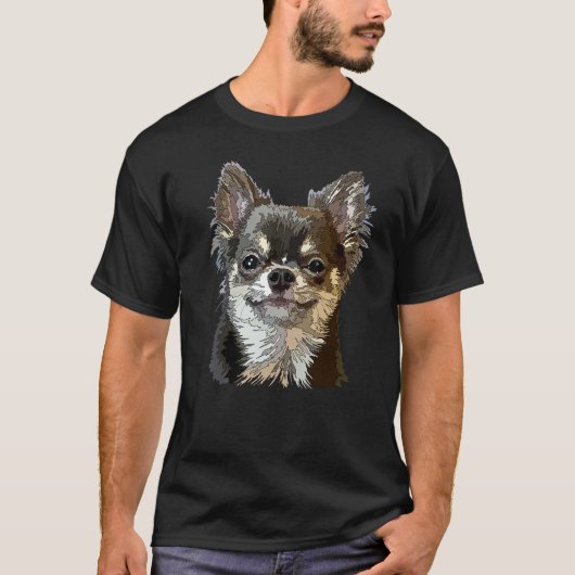 Chihuahua Long Hair Funny Chihuahua Long Haired Ch Tシャツ (正面)