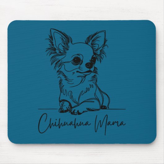 Chihuahua Mama Long Haired Chihuahua Mom Cute Dog  マウスパッド (正面)