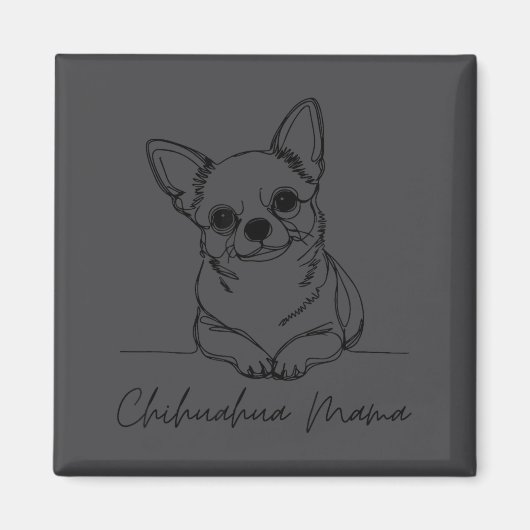 Chihuahua Mama Short Haired Chihuahua Mom Cute Dog マグネット (正面)
