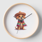 Chihuahua  Mexico  Cinco de Mayo  Funny Dog  (1) 壁時計 (正面)