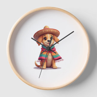 Chihuahua  Mexico  Cinco de Mayo  Funny Dog  (1) 壁時計