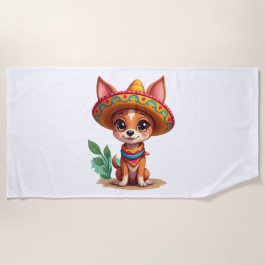 Chihuahua  Mexico  Cinco de Mayo  Funny Dog   (3) ビーチタオル (正面)