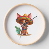 Chihuahua  Mexico  Cinco de Mayo  Funny Dog   (3) 壁時計 (正面)