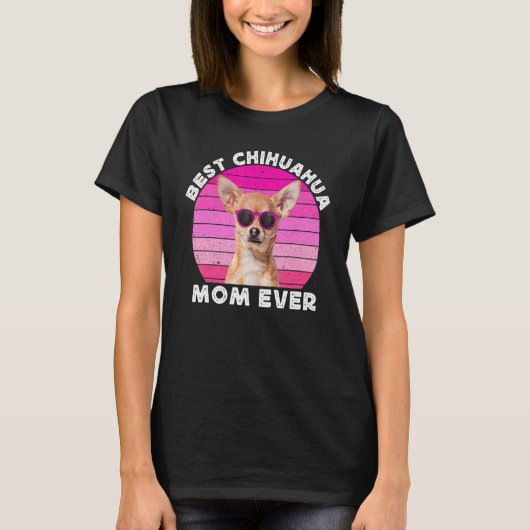 Chihuahua Mom For Women Retro Brown Chiwawa Dog M Tシャツ (正面)