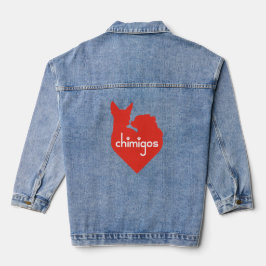 Chihuahua Mom Love Heart Chimigos Logo  デニムジャケット