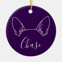 Chihuahua Ornament (Paw Prints) セラミックオーナメント