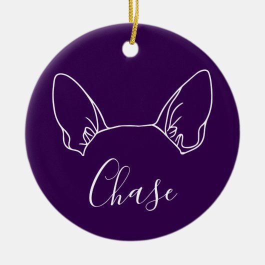 Chihuahua Ornament (Paw Prints) セラミックオーナメント (正面)