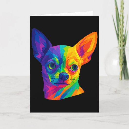 Chihuahua P Art Rtrait For Dog Owners カード (正面)
