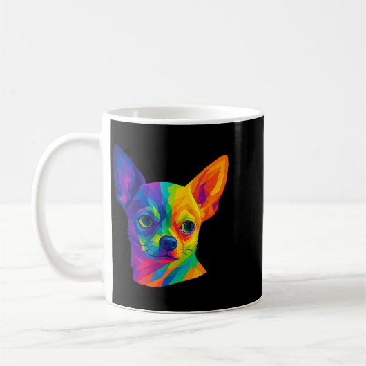 Chihuahua P Art Rtrait For Dog Owners コーヒーマグカップ (左)
