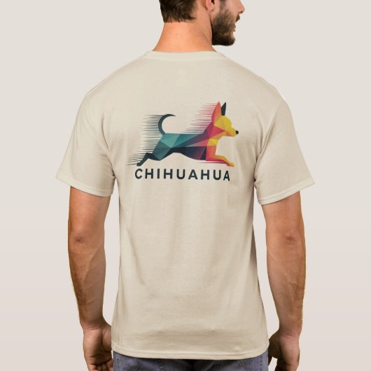 Chihuahua poligonal en amarillo y azul tシャツ (裏面)