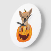 Chihuahua Pumpkin    ラージ壁時計 (傾斜)