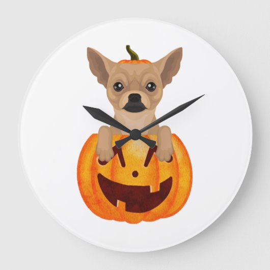 Chihuahua Pumpkin    ラージ壁時計 (正面)