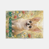 Chihuahua Puppy Customizable Blanket フリースブランケット (正面(横))