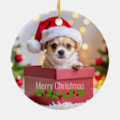Chihuahua Puppy Dog's Christmas セラミックオーナメント (裏面)