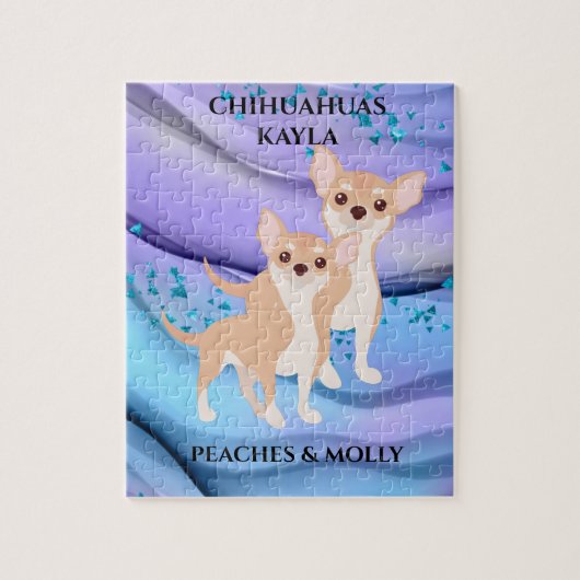 CHIHUAHUA PUZZLE & CUSTOM NAME OF PET & CHILD. ジグソーパズル (縦)