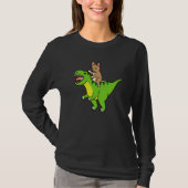 Chihuahua Riding Rex Dinosaur Dog Tシャツ (正面)