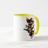 Chihuahua shérif délirant avec son lasso. マグカップ (正面右)