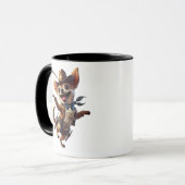 Chihuahua shérif délirant avec son lasso. マグカップ (正面左)