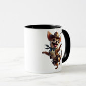 Chihuahua shérif délirant avec son lasso. マグカップ (正面右)