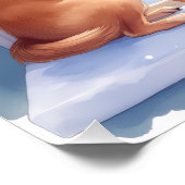 Chihuahua Snowy Windowsill Holiday Christmas Art ポスター (コーナー)