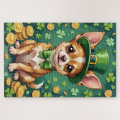 Chihuahua St Patrick’s Day Cute Lucky Dog ジグソーパズル (横)