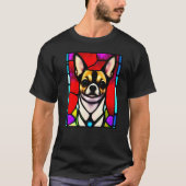 Chihuahua - Stained Glass Pop Art Premium_2 Tシャツ (正面)