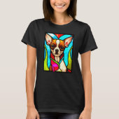 Chihuahua - Stained Glass Pop Art Premium_3 Tシャツ (正面)