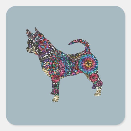 Chihuahua sticker スクエアシール (正面)