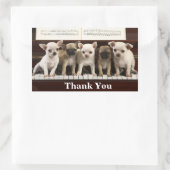 Chihuahua Thank You Puppy Dogs ( Chewawa Chiwawa ) 長方形シール (バッグ)