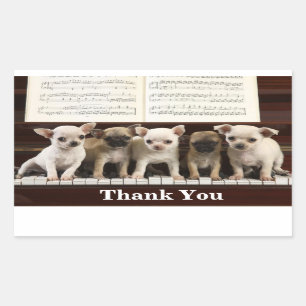 Chihuahua Thank You Puppy Dogs ( Chewawa Chiwawa ) 長方形シール