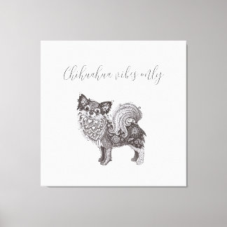 Chihuahua Vibes Premium Wrapped Canvas Art キャンバスプリント