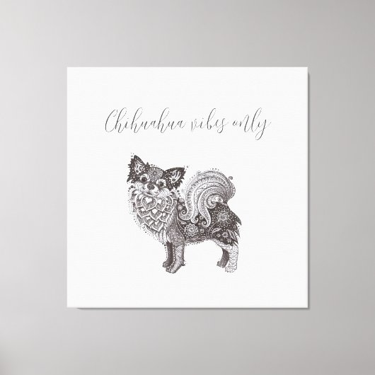 Chihuahua Vibes Premium Wrapped Canvas Art キャンバスプリント (正面)