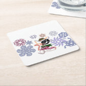  Chihuahua Winter  スクエアペーパーコースター (アングル)