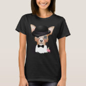 Chihuahua with melon monocle suit and lily tシャツ (正面)