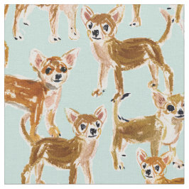 CHIHUAHUASパインターリーウォーター色の犬 ファブリック