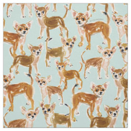 CHIHUAHUASパインターリーウォーター色の犬 ファブリック