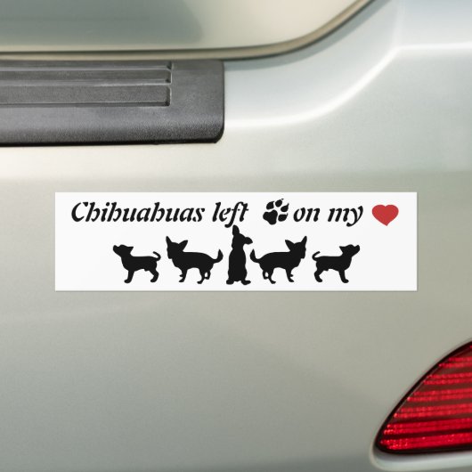 Chihuahuasポー離れプは私のハートおもしろい犬の引用文を印刷 バンパーステッカー (車上)
