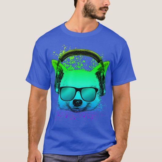Chihuahuas DJ Gift for RaversTechno サイケデリック Tシャツ (正面)