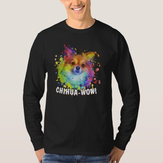 Chihuawow Animal Pun Chihuahua Animal Meme Chiwawa Tシャツ (正面)