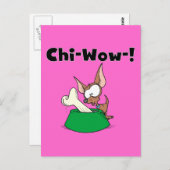 ChihuhuaのキーワウのTシャツおよびギフト ポストカード (正面/裏面)