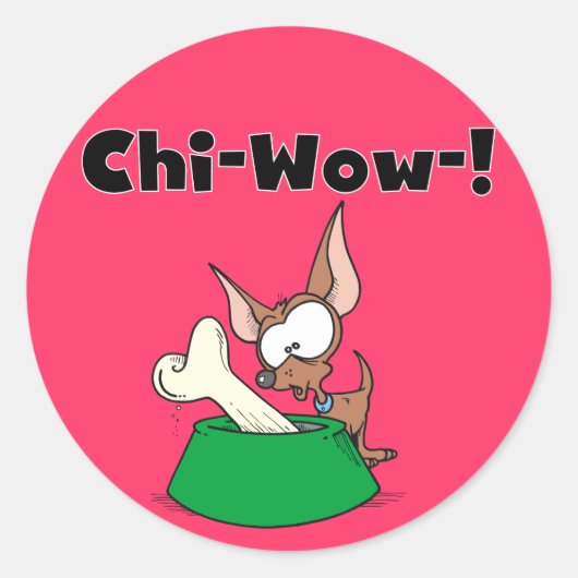 ChihuhuaのキーワウのTシャツおよびギフト ラウンドシール (正面)