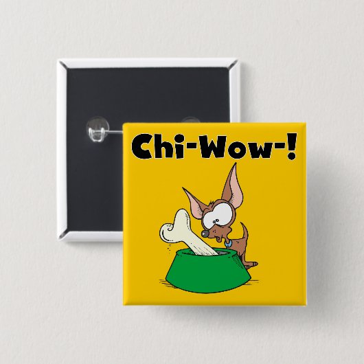 ChihuhuaのキーワウのTシャツおよびギフト 缶バッジ (正面&裏面)