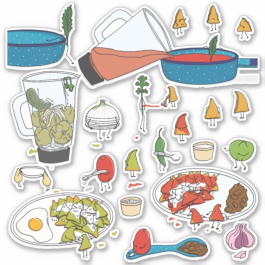 Chilaquiles getting ready シール (正面)