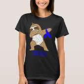 Child Abuse Awareness Ribbon Dabbing Sloth Warrior Tシャツ (正面)