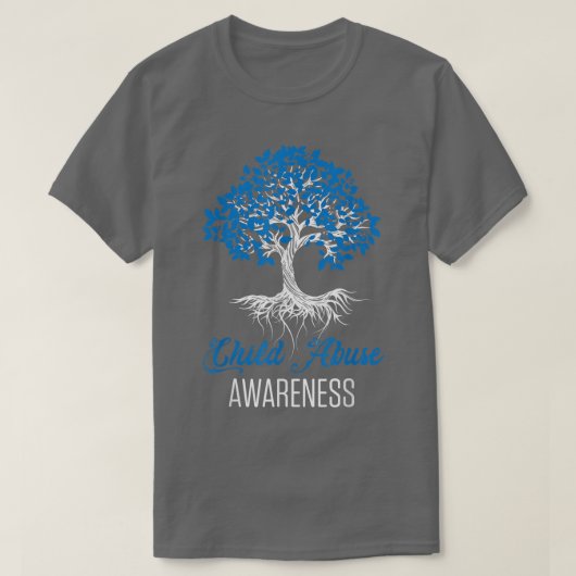 Child Abuse Awareness Tree Blue Ribbon April Child Tシャツ (デザイン正面)